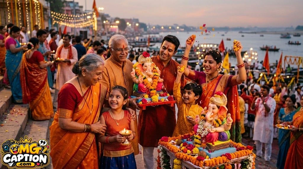 Anant Chaturdashi Captions for Family Photos
