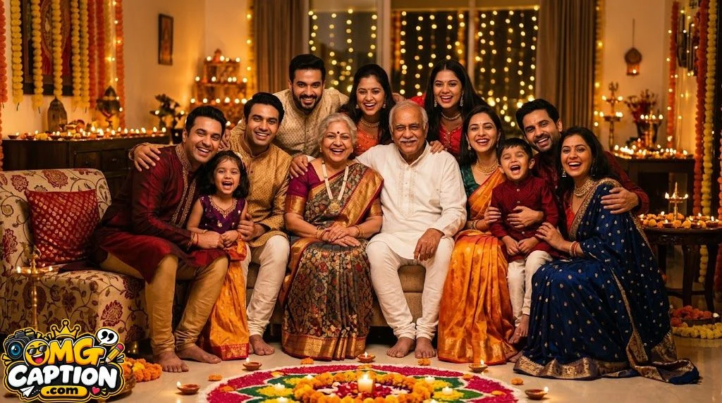 Diwali Captions for Family Photos and Group Pictures
