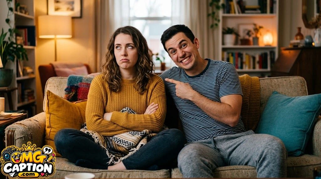 Funny Couple Pose Captions About Annoying Each Other