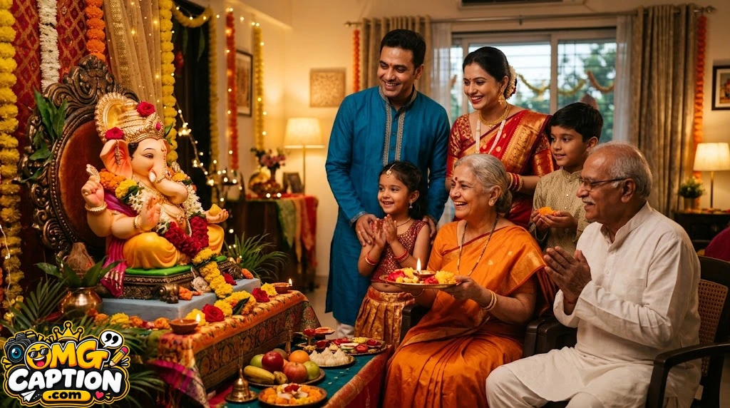 Ganesh Chaturthi Captions for Family Photos