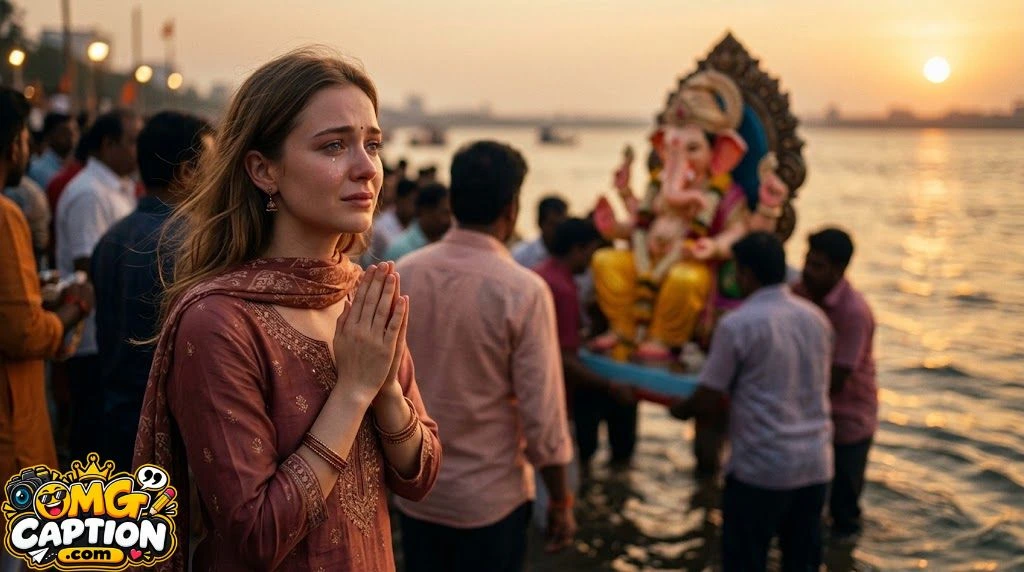 Ganesh Visarjan Captions for Emotional Photos