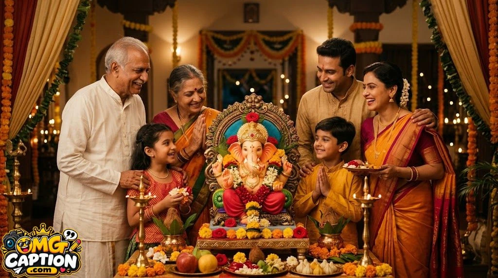 Ganpati Captions for Family Photos