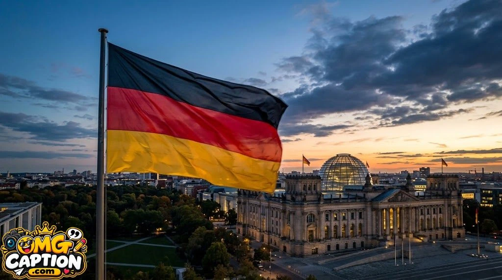 German Flag and Symbolic Photo Captions