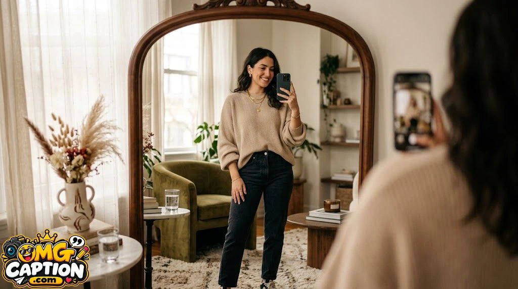 210+ Mirror Selfie Captions for Instagram