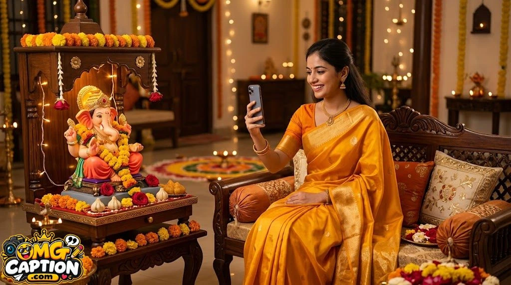 Simple Ganesh Chaturthi Facebook Captions for Photos
